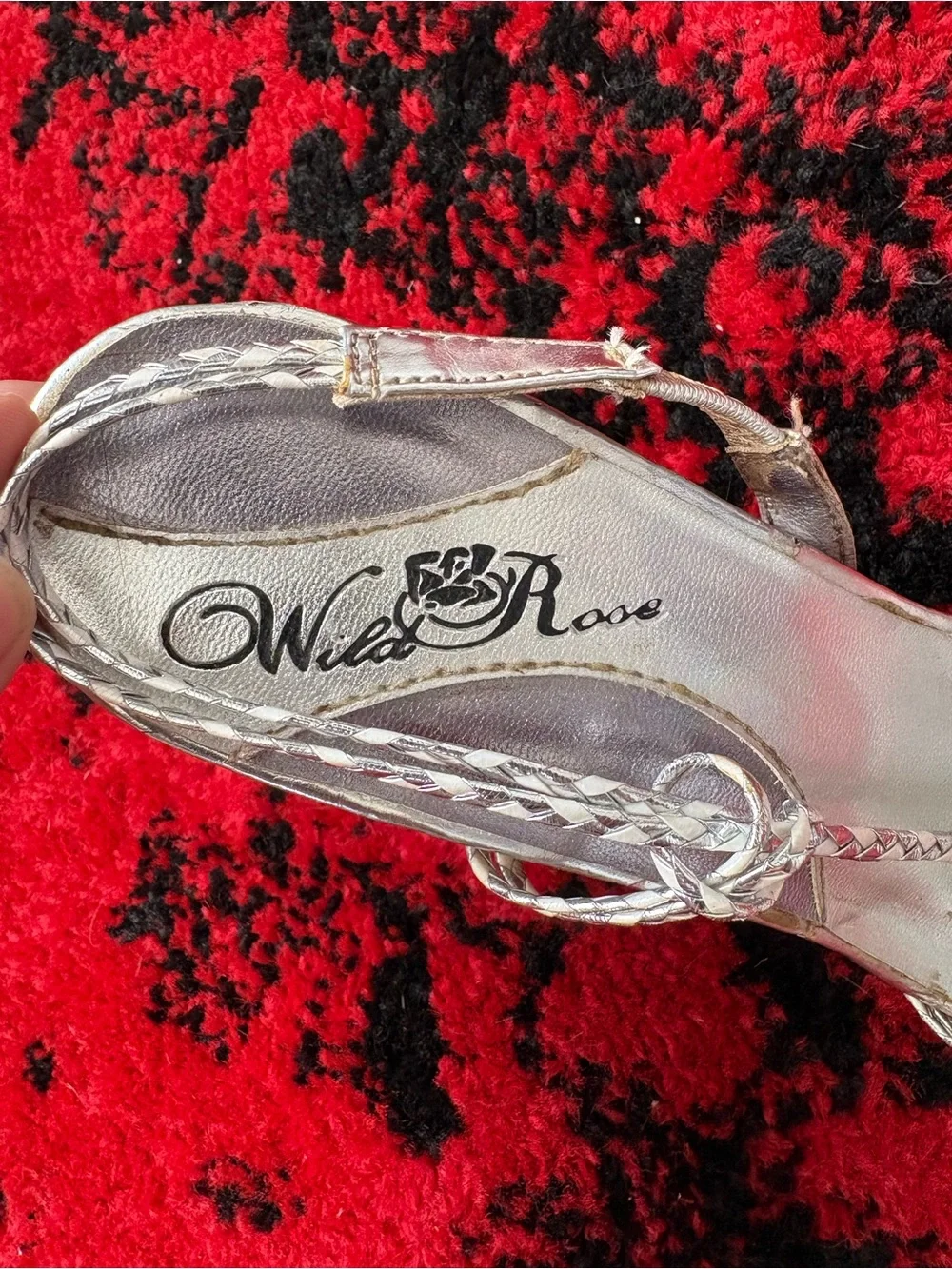 Women’s Silver Rhinestone BIG diamond heels